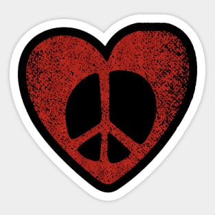 Peace & Love Hippie Heart Tee Sticker